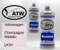 Preview: Volkswagen, Champagne Metallic, LK3V: 400ml Sprühdose + 400ml Klarlack - Set, von ATW Autoteile West.